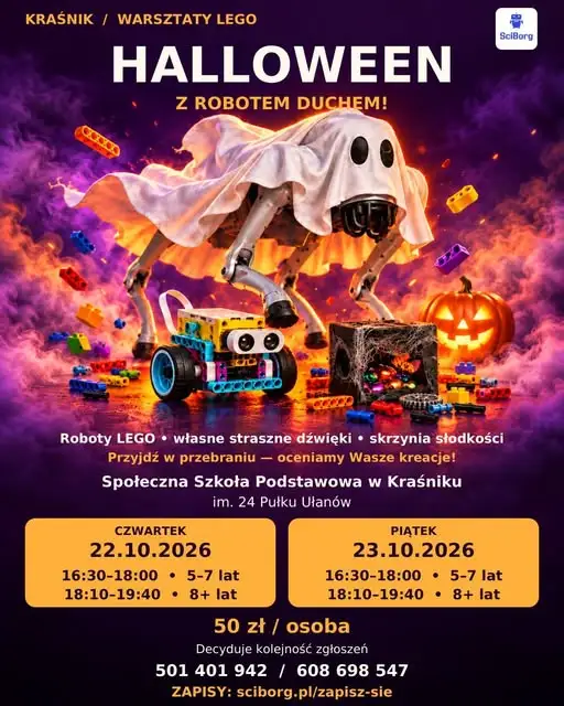 Halloween z robotem duchem – warsztaty SciBorg w Kraśniku