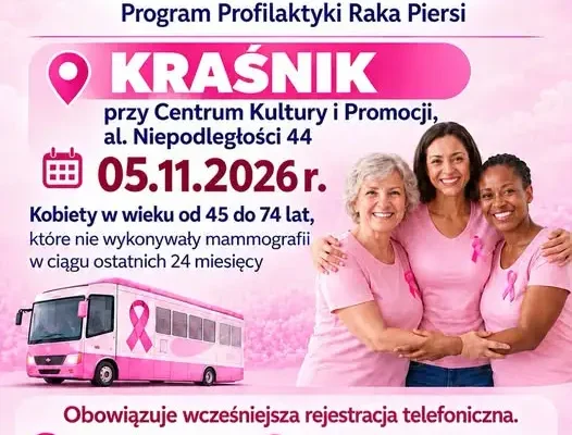 Bezpłatna mammografia w Krasnymstawie – 5 listopada 2026 r.