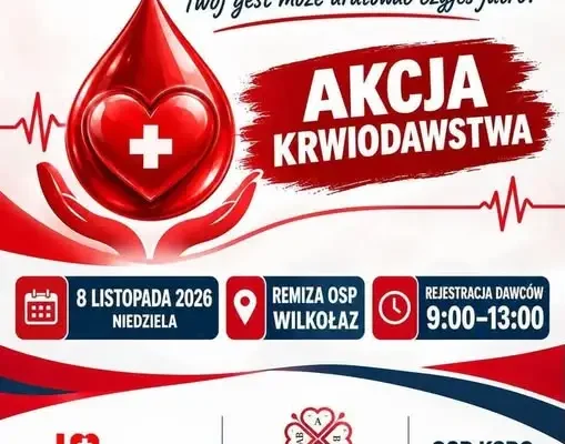 Akcja krwiodawstwa w Wilkolazie – 8 listopada 2026