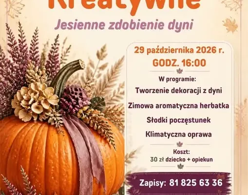 Jesienne warsztaty zdobienia dyni w Krasnymstawie – zapisy do 28 października