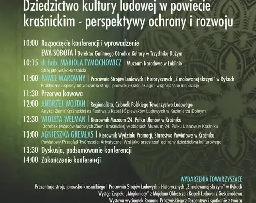 Konferencja o dziedzictwie ludowym Ziemi Kraśnickiej – 7 listopada w Trzydniku Dużym