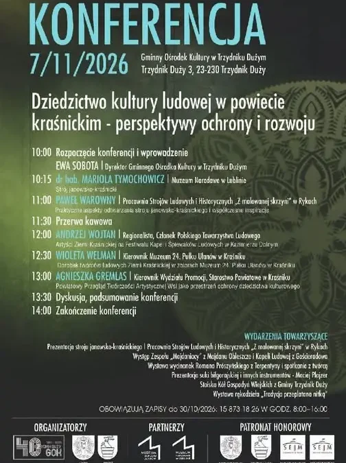 Konferencja o kulturze ludowej w Trzydniku Dużym – zapisy do 30 października