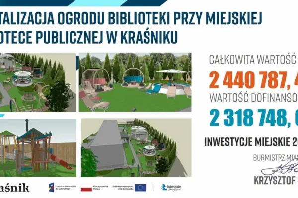 Ogród przy bibliotece w Kraśniku przejdzie metamorfozę. Nowa przestrzeń spotkań z dofinansowaniem UE